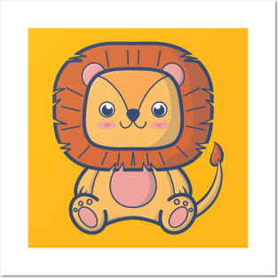 Lion Baby Cute Posters and Art